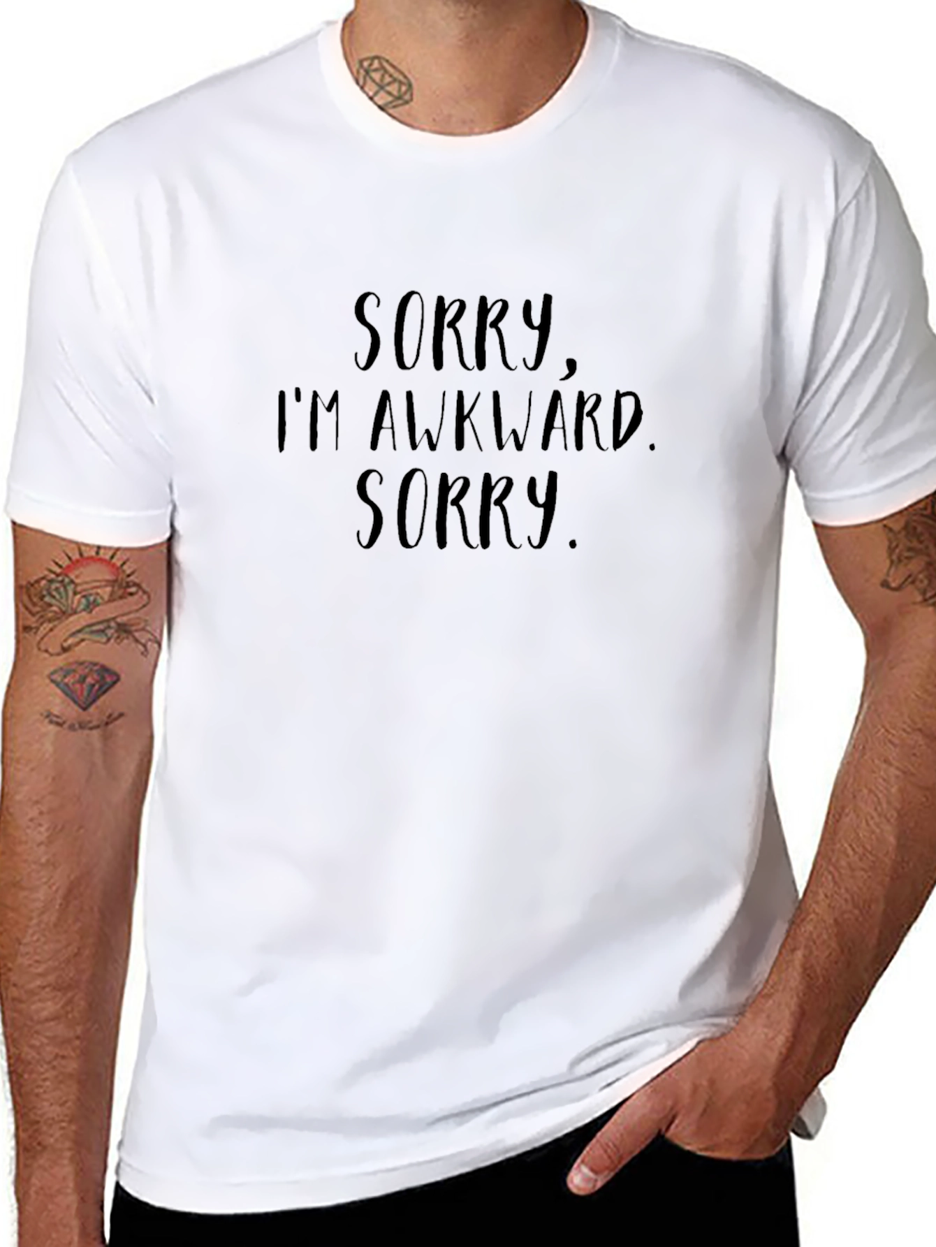 Awkward Statement Tee - Soft Black Cotton Blend