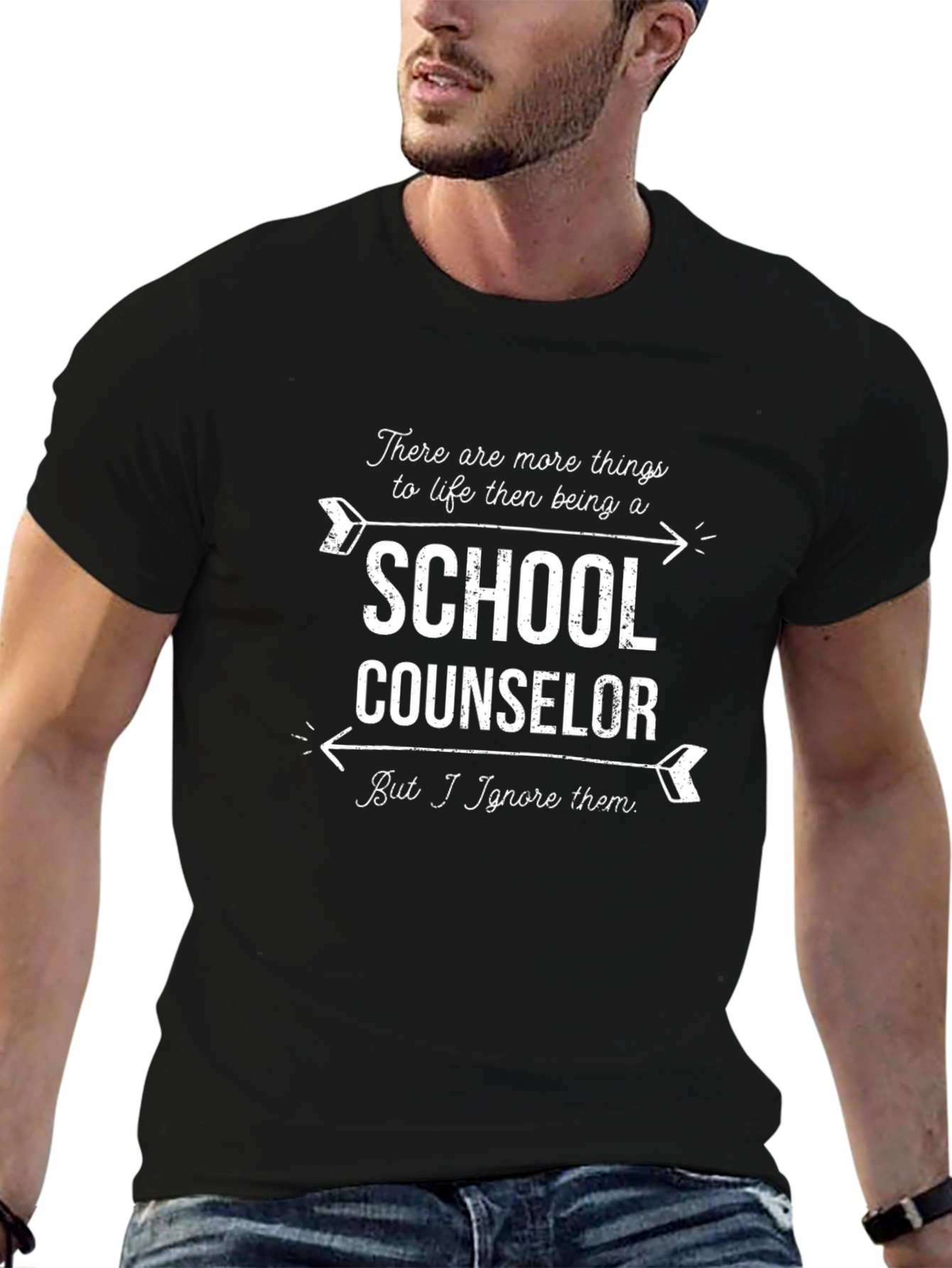 School Counselor Novelty Graphic Tee - Black