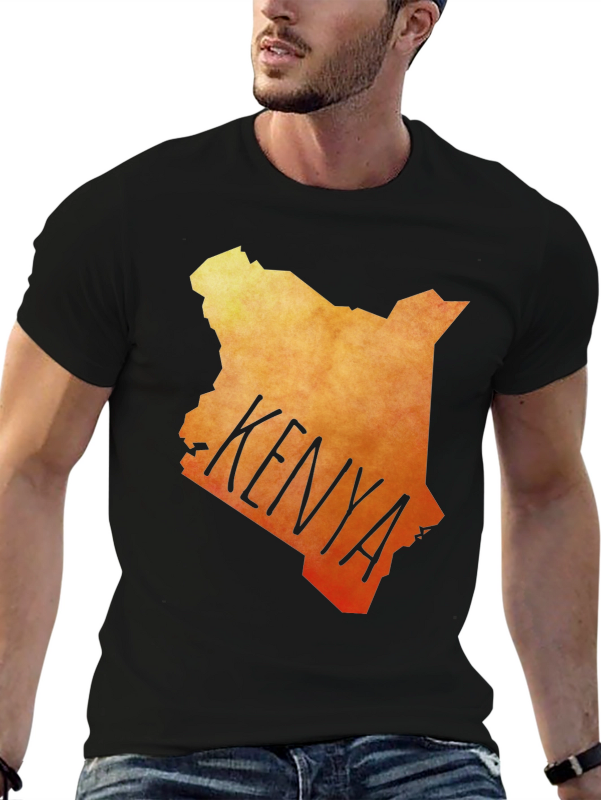 Kenya Map T-Shirt - Black Graphic Tee