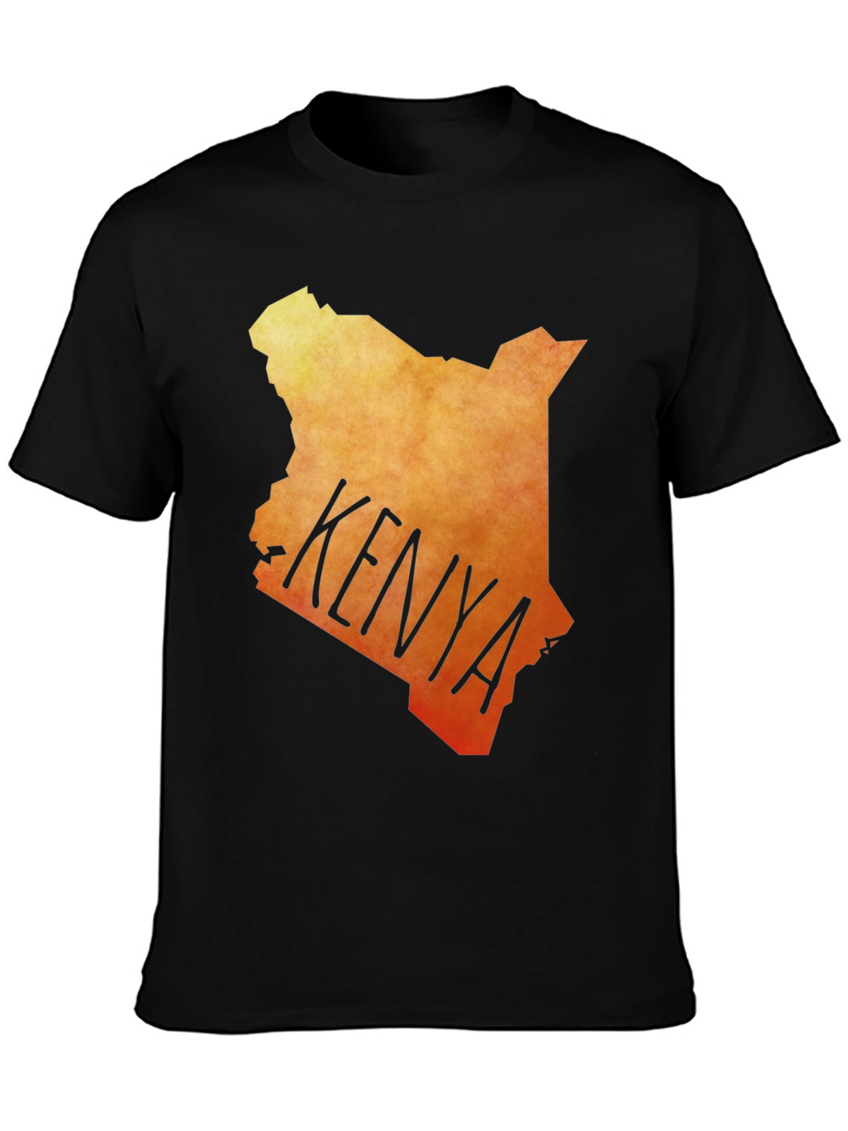 Kenya Map T-Shirt - Black Graphic Tee