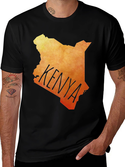 Kenya Map T-Shirt - Black Graphic Tee