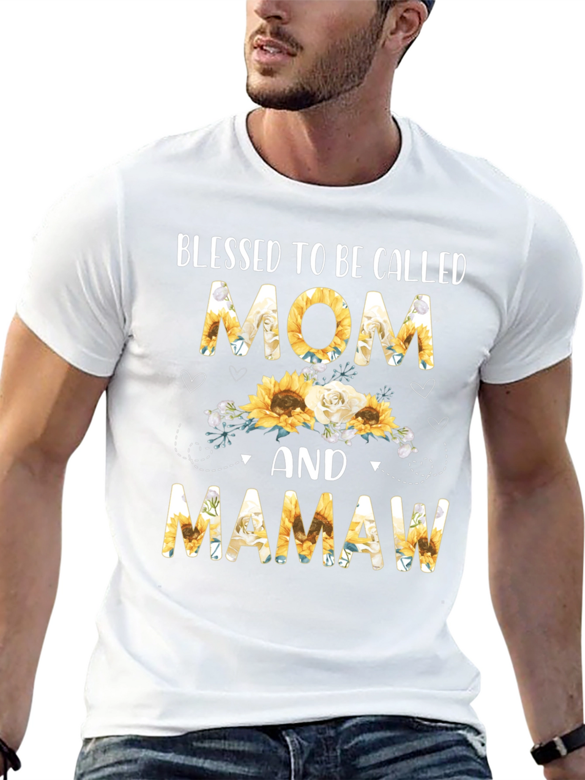 Blessed Mom & Mamaw Sunflower Graphic Tee