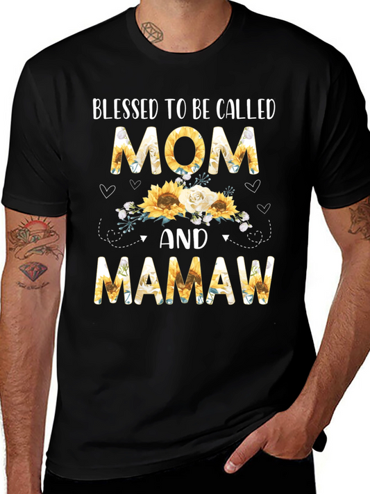 Blessed Mom & Mamaw Sunflower Graphic Tee