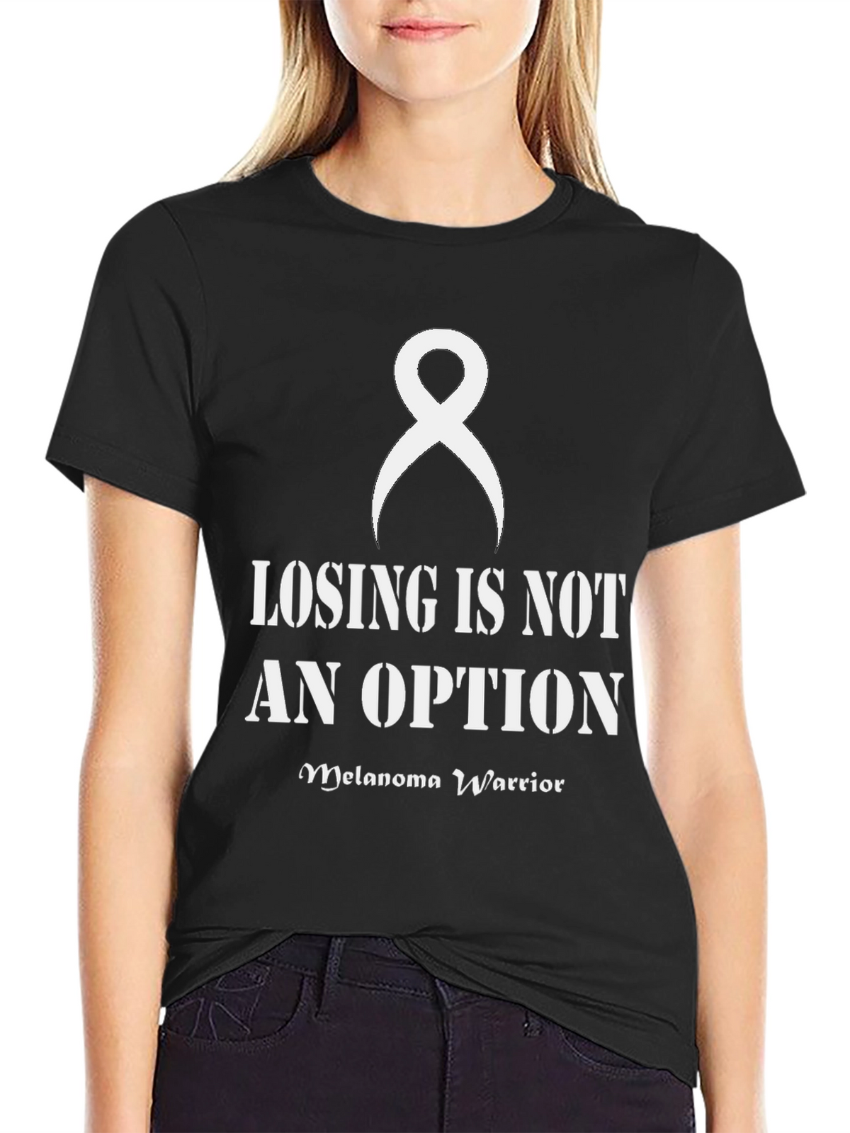 Melanoma Warrior Ribbon Graphic T-Shirt