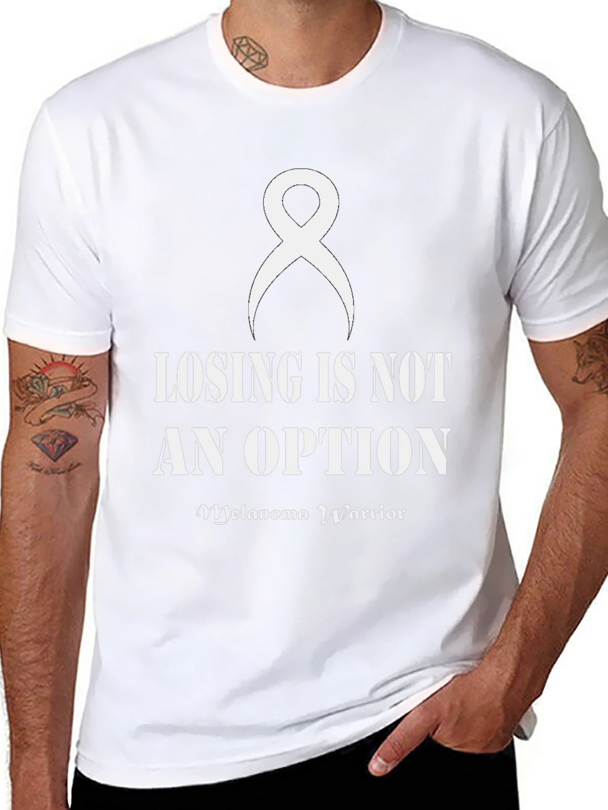 Melanoma Warrior Ribbon Graphic T-Shirt