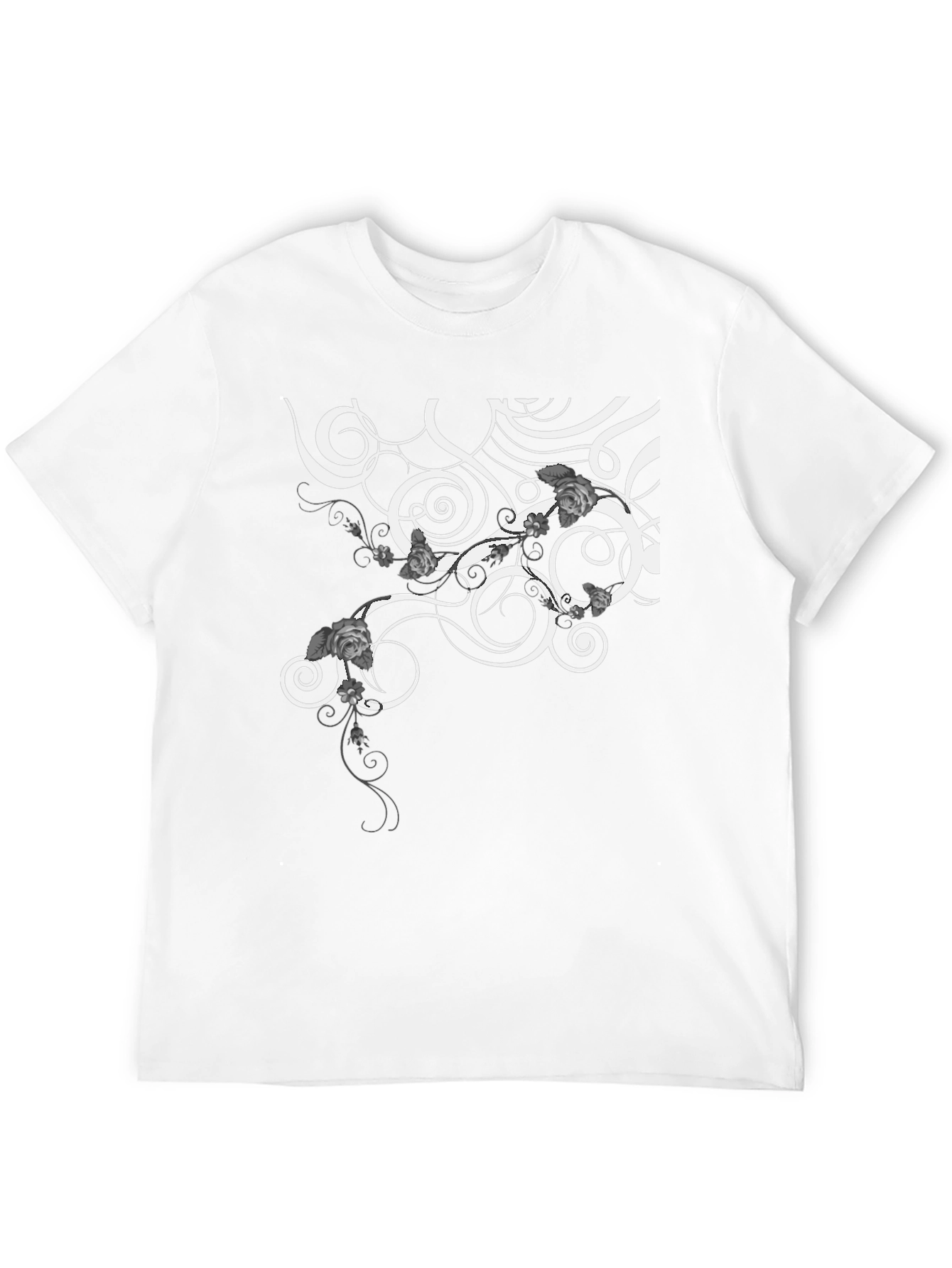 Swirl & Floral Graphic Tee - Modern Style