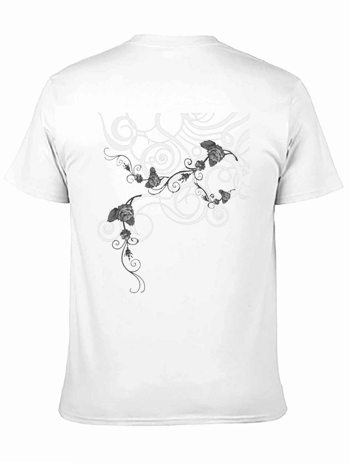 Swirl & Floral Graphic Tee - Modern Style
