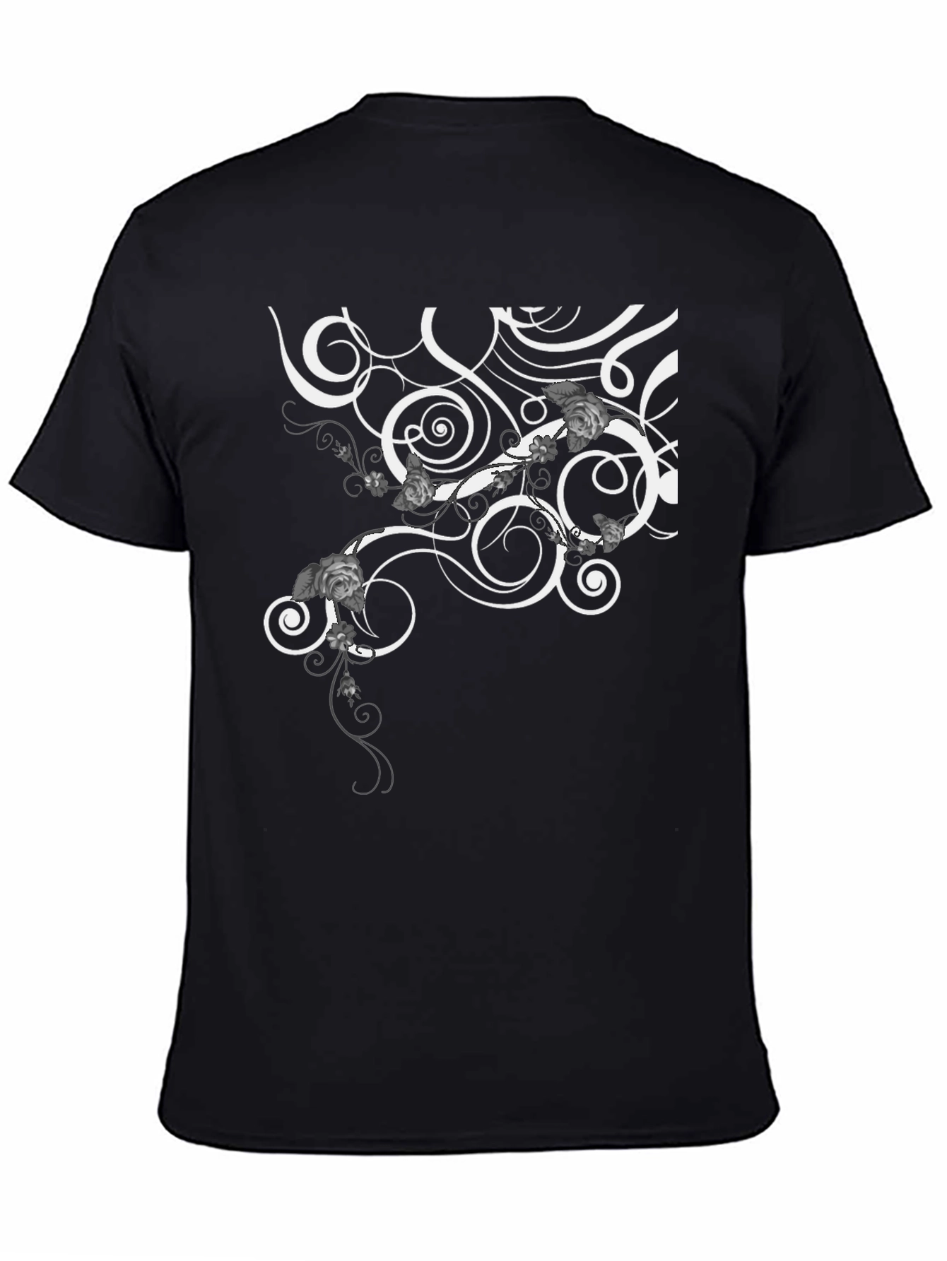 Swirl & Floral Graphic Tee - Modern Style