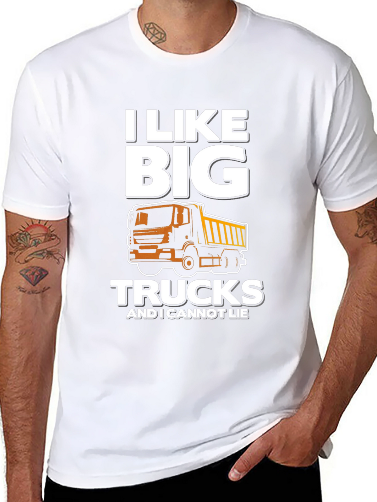 I Like Big Trucks Mens Black Graphic Tee
