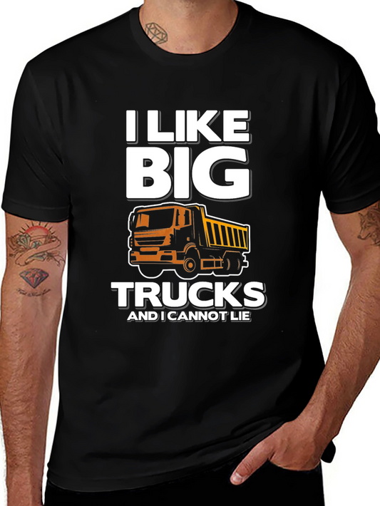I Like Big Trucks Mens Black Graphic Tee