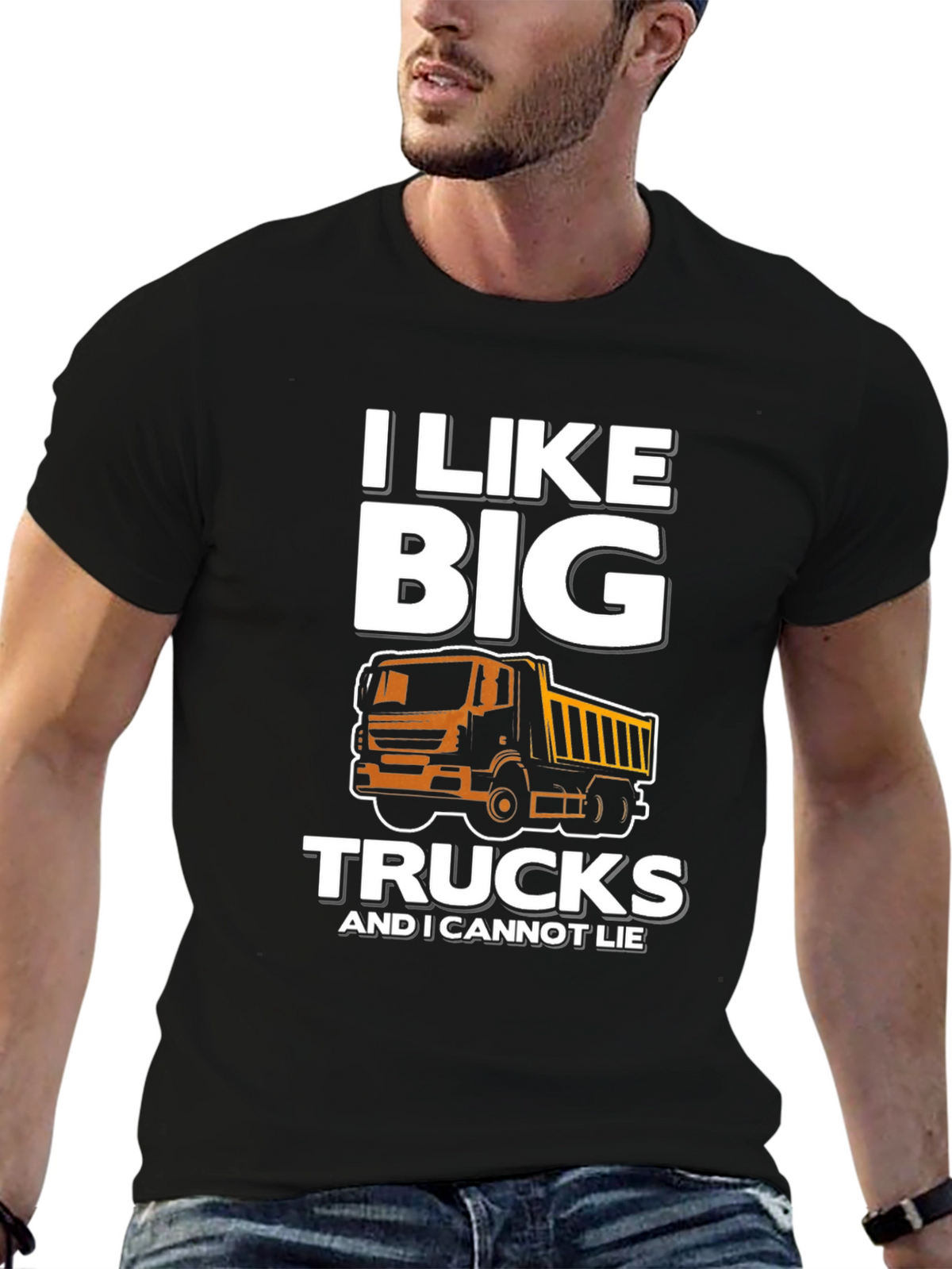 I Like Big Trucks Mens Black Graphic Tee