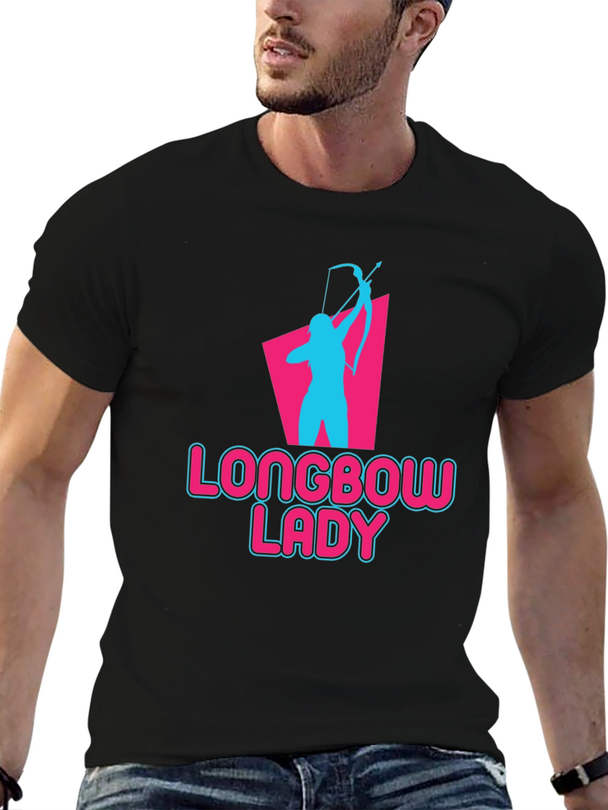 Longbow Lady Archery T-Shirt - Novelty Graphic Tee
