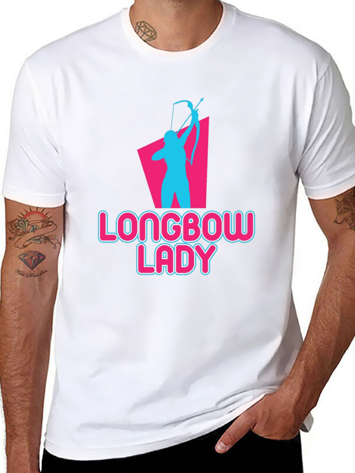 Longbow Lady Archery T-Shirt - Novelty Graphic Tee