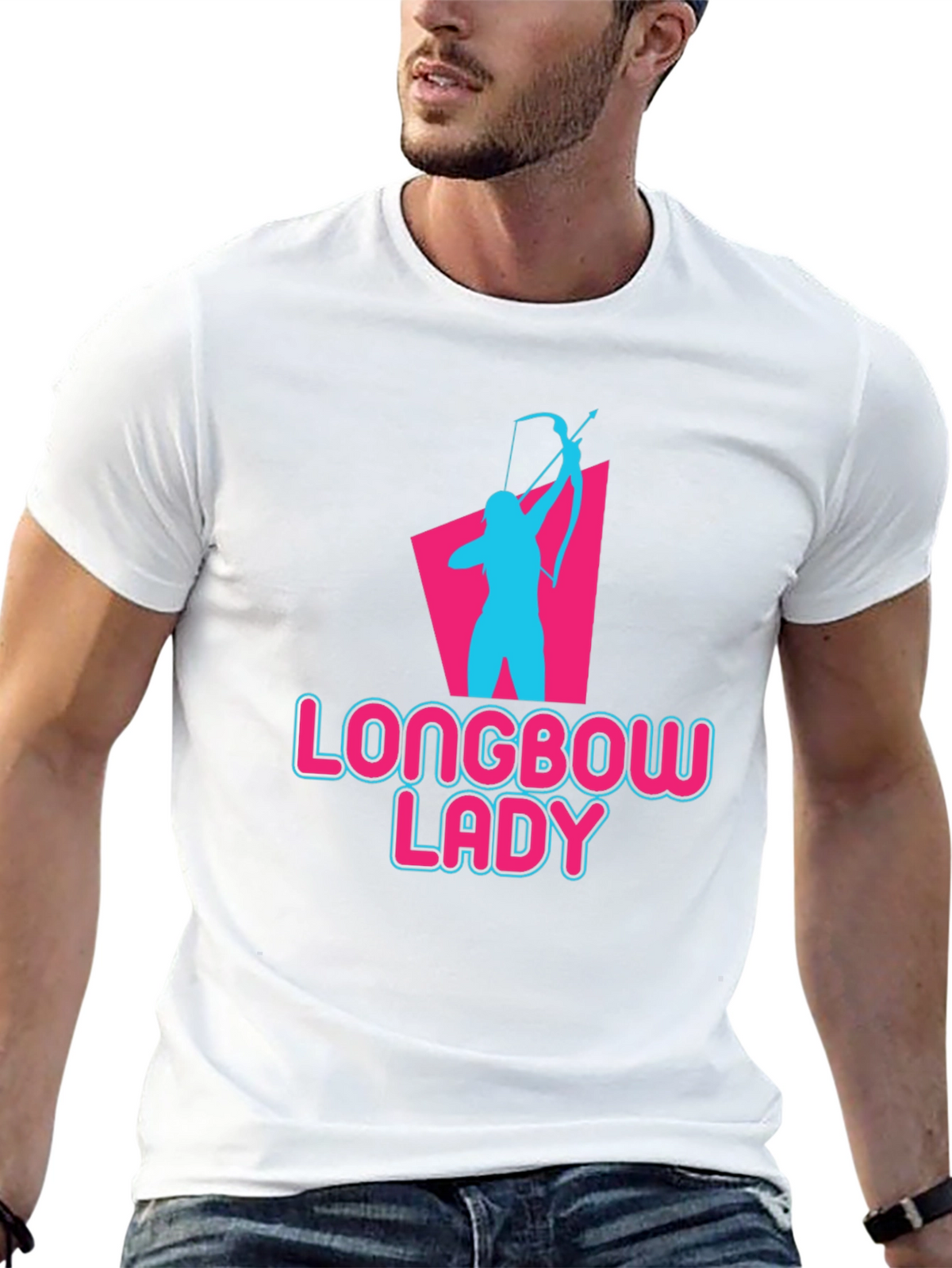 Longbow Lady Archery T-Shirt - Novelty Graphic Tee