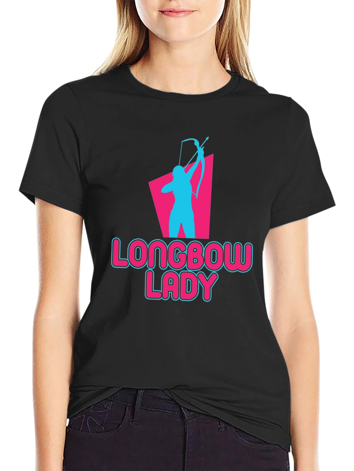 Longbow Lady Archery T-Shirt - Novelty Graphic Tee