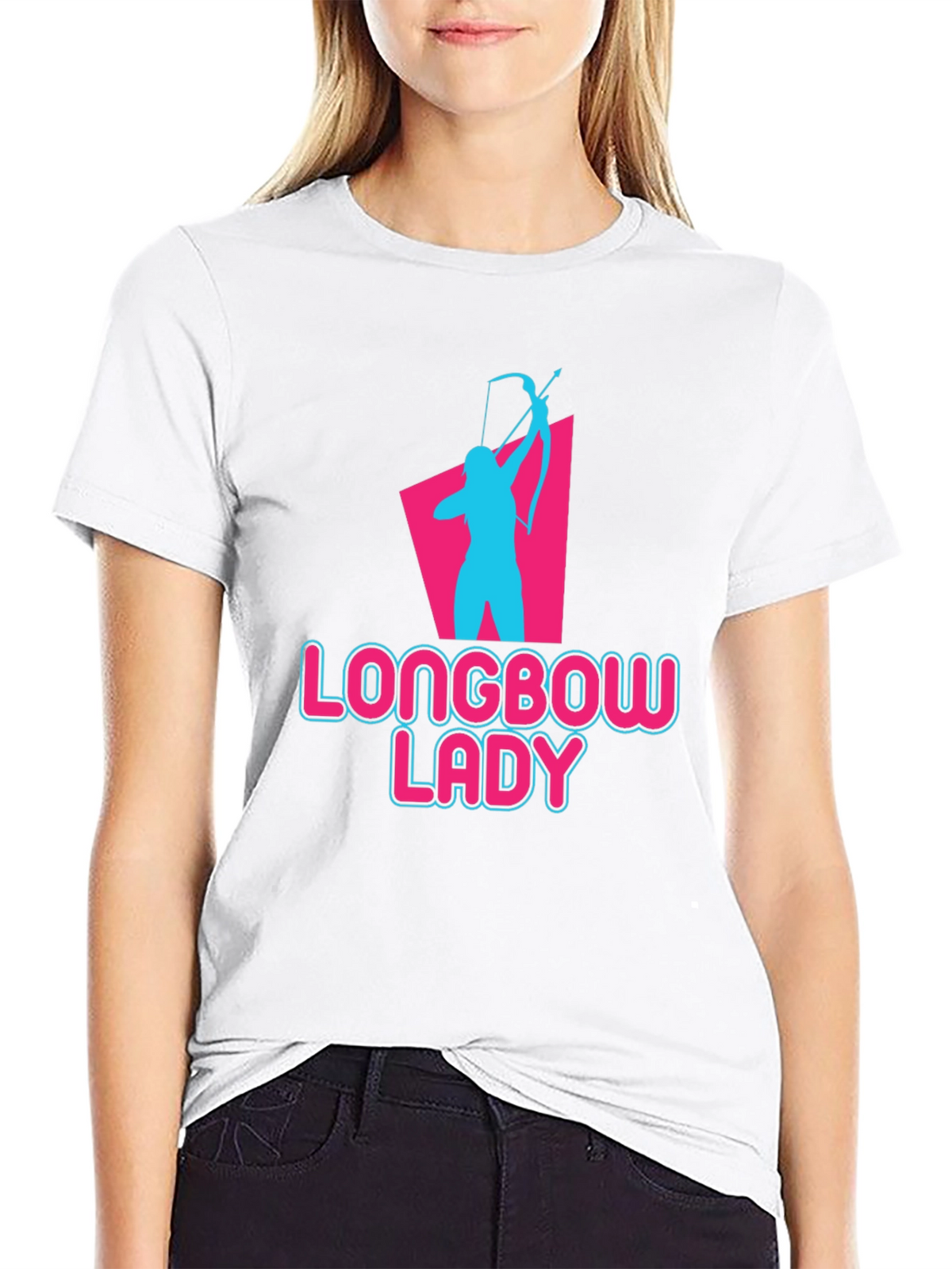 Longbow Lady Archery T-Shirt - Novelty Graphic Tee