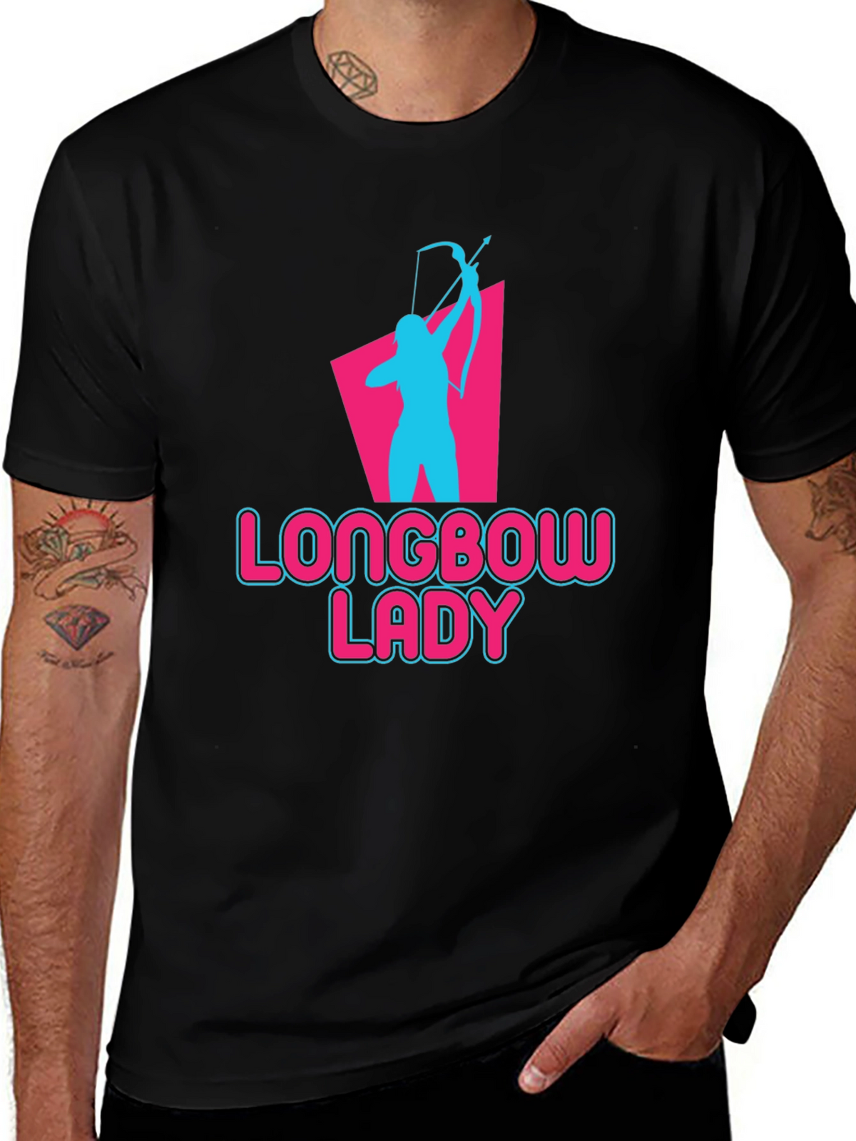 Longbow Lady Archery T-Shirt - Novelty Graphic Tee