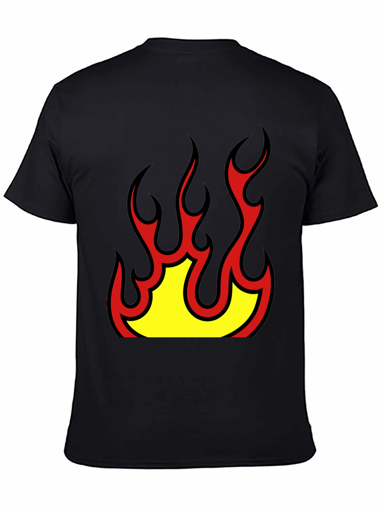 Bold Flame Graphic Black T-Shirt