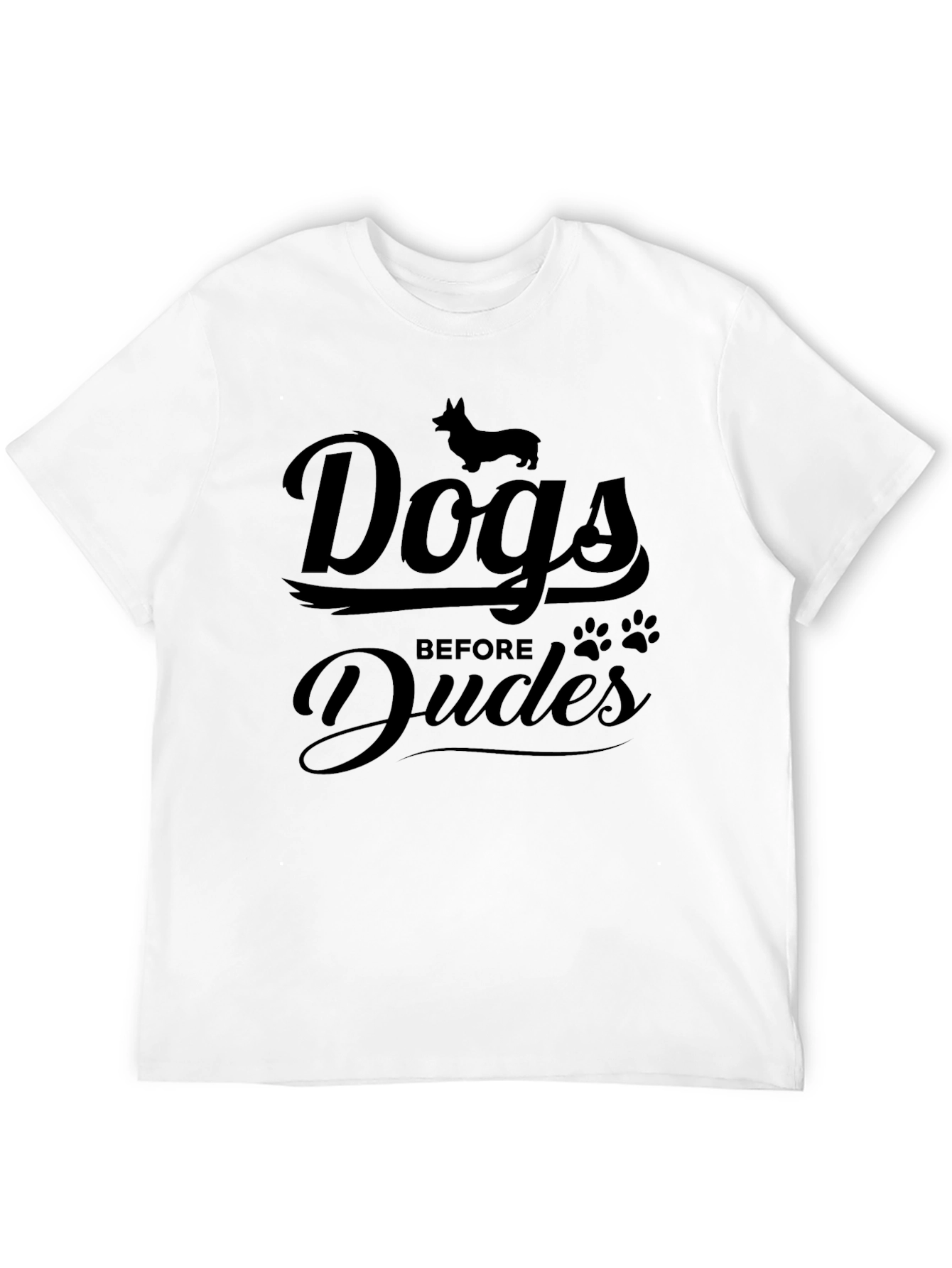 Dogs Before Dudes Black Graphic T-Shirt