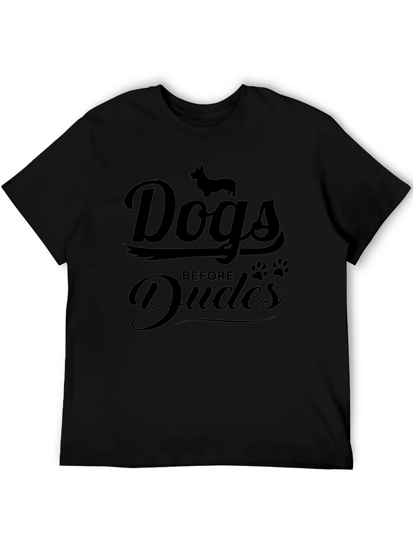 Dogs Before Dudes Black Graphic T-Shirt