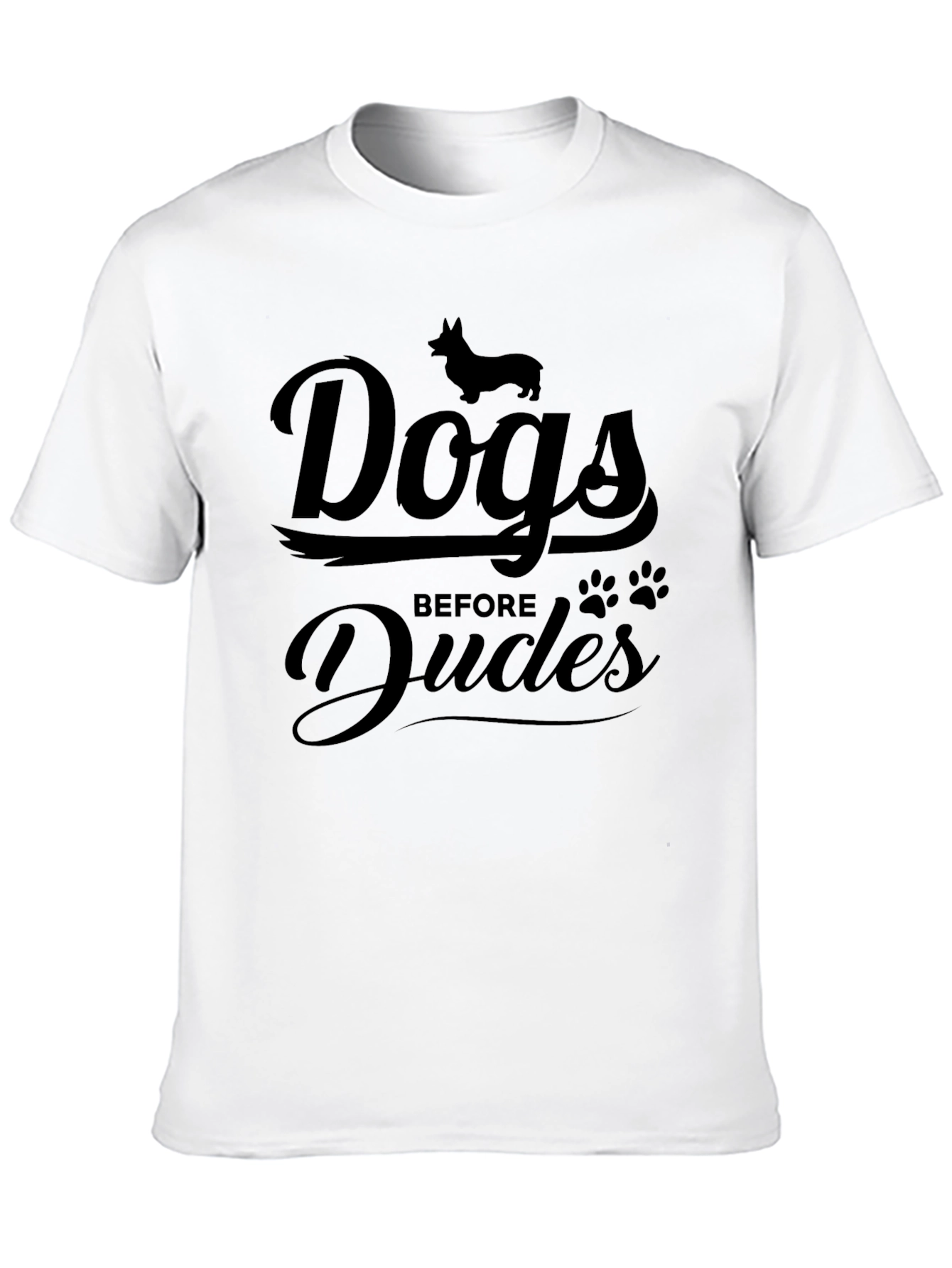 Dogs Before Dudes Black Graphic T-Shirt