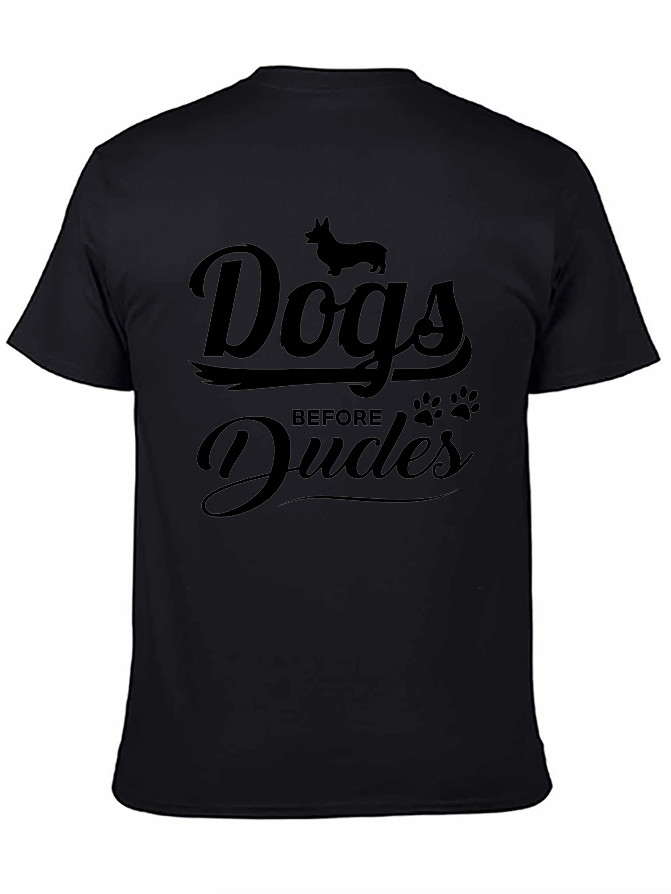Dogs Before Dudes Black Graphic T-Shirt