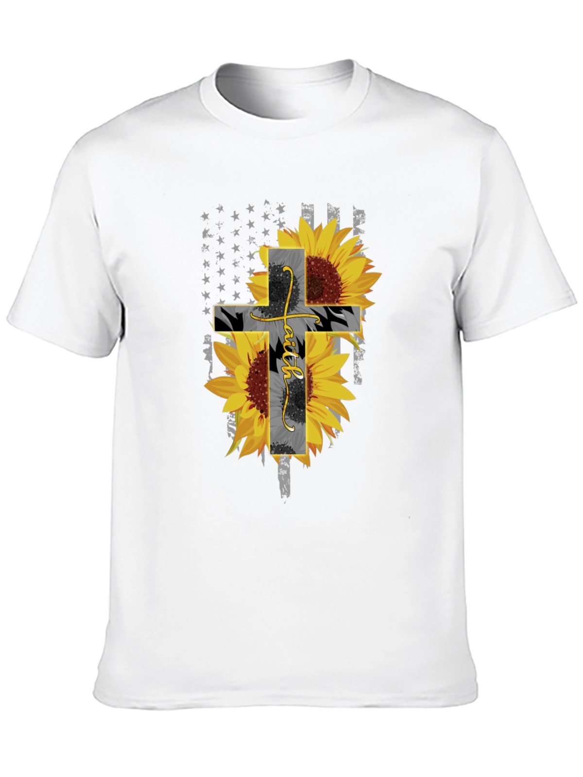 Faith Sunflower Cross Graphic T-Shirt