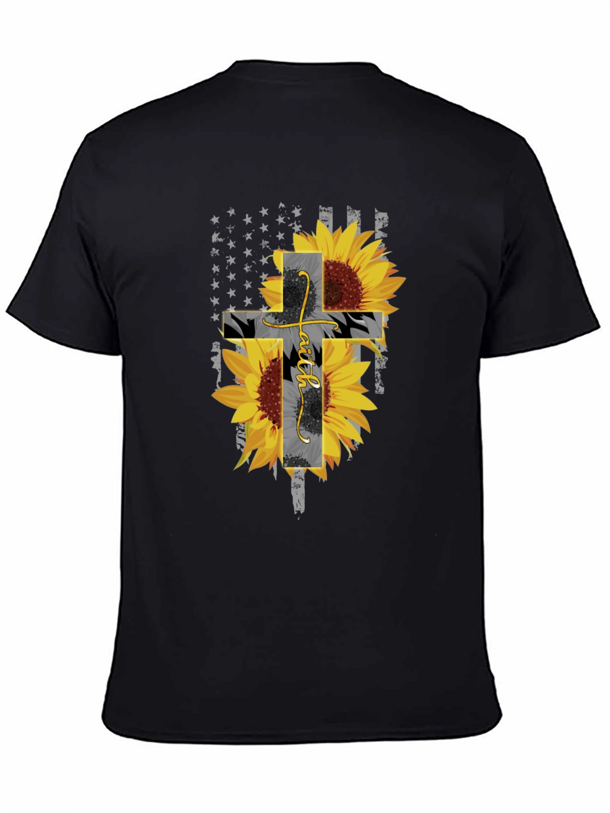Faith Sunflower Cross Graphic T-Shirt