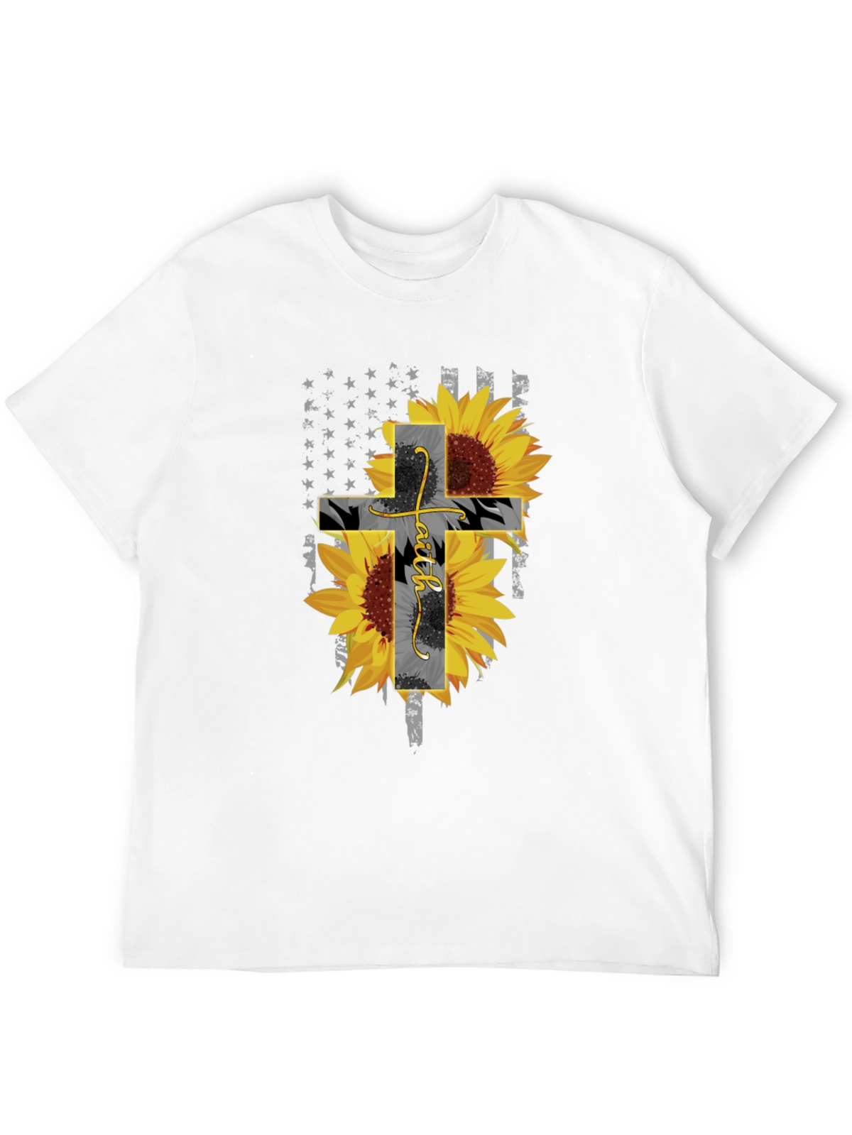 Faith Sunflower Cross Graphic T-Shirt