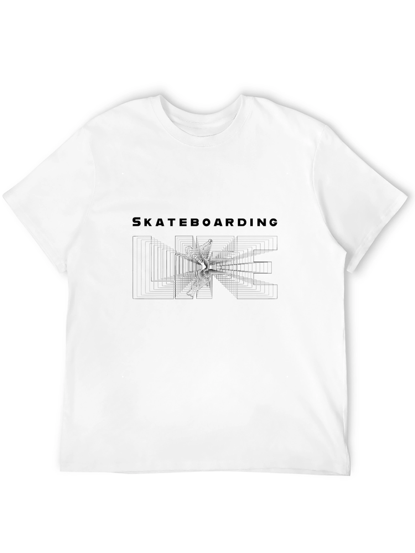 Skateboarding Graphic Tee - Black