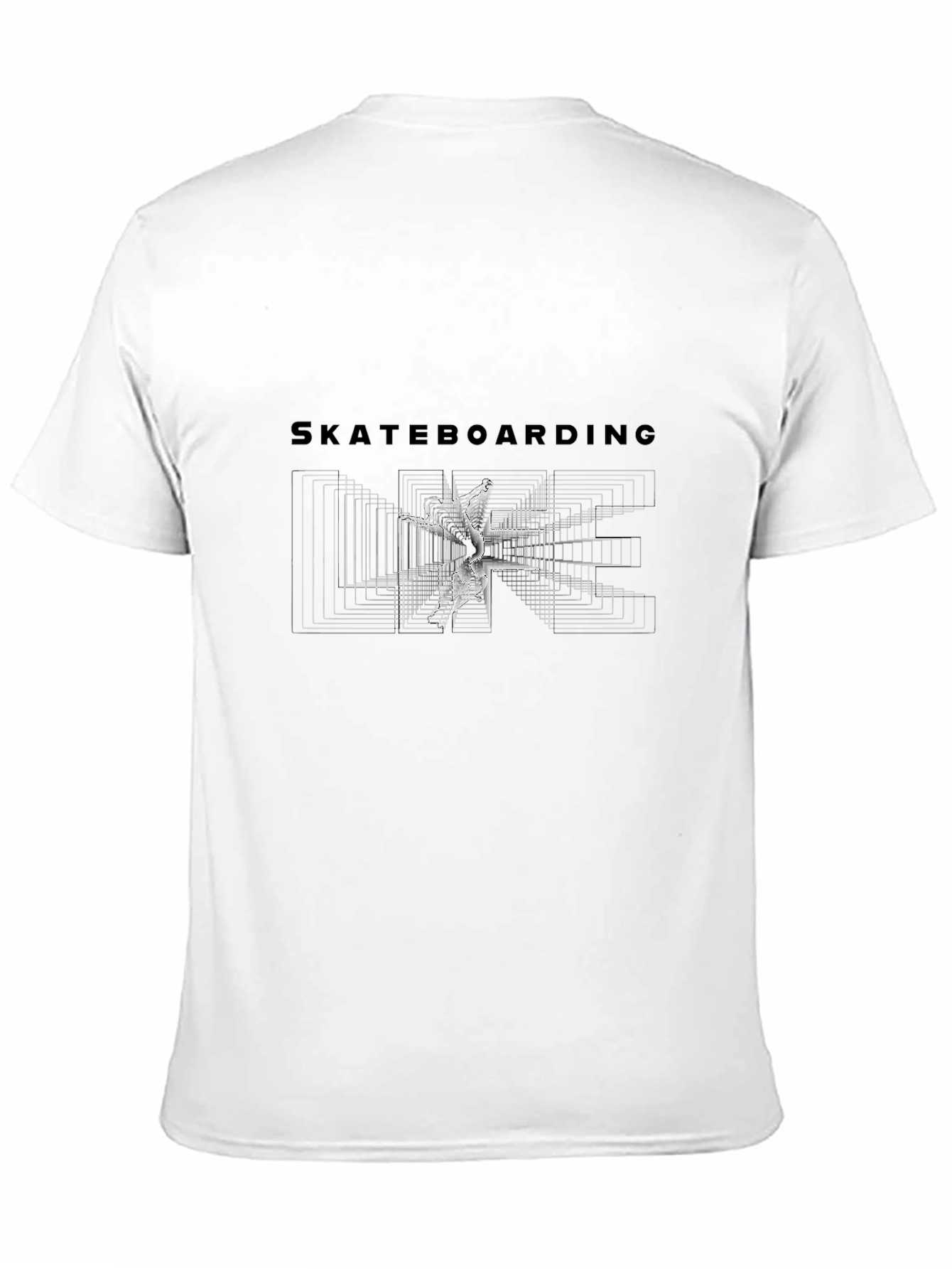 Skateboarding Graphic Tee - Black