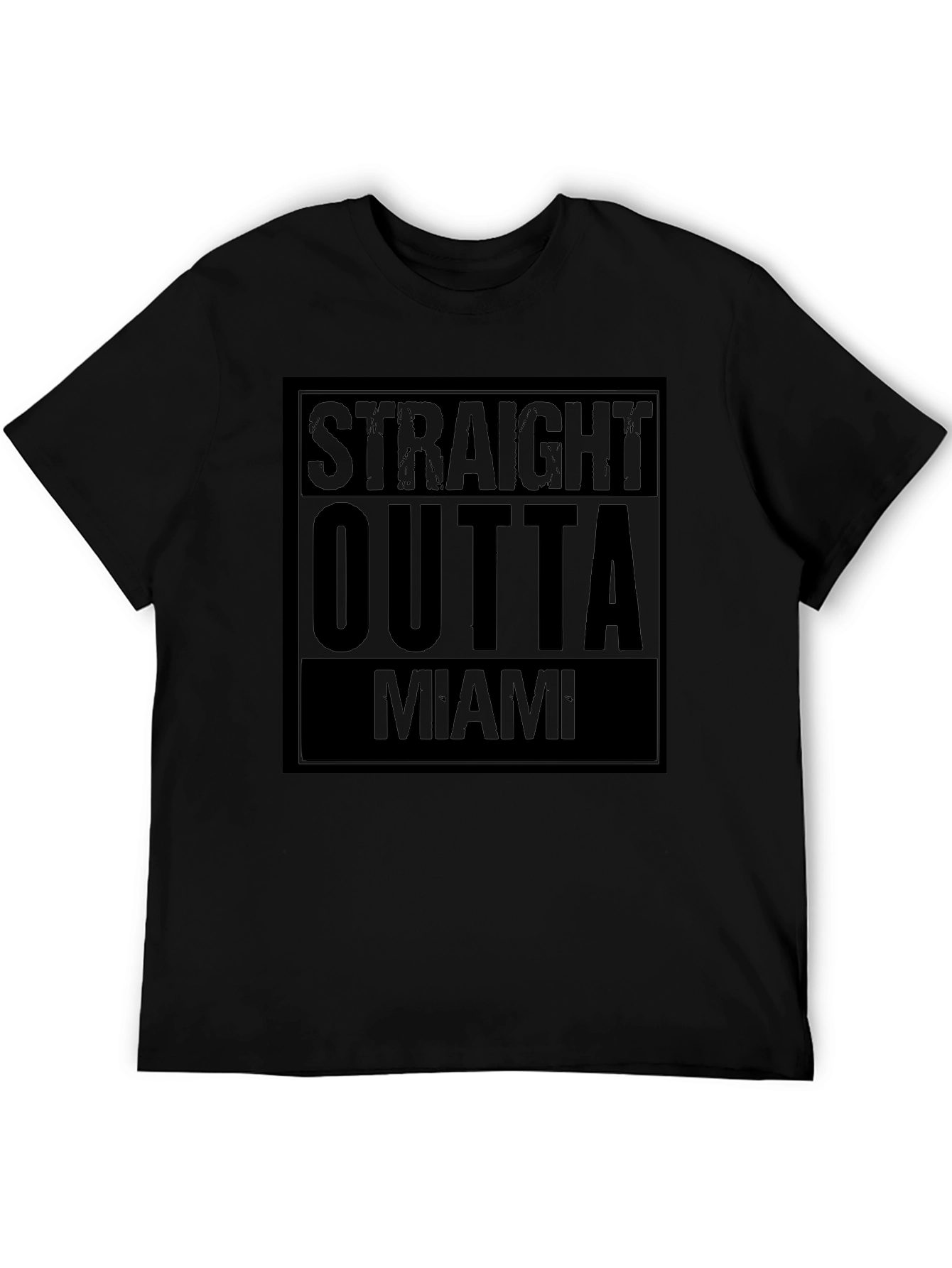 Straight Outta Miami Black T-Shirt