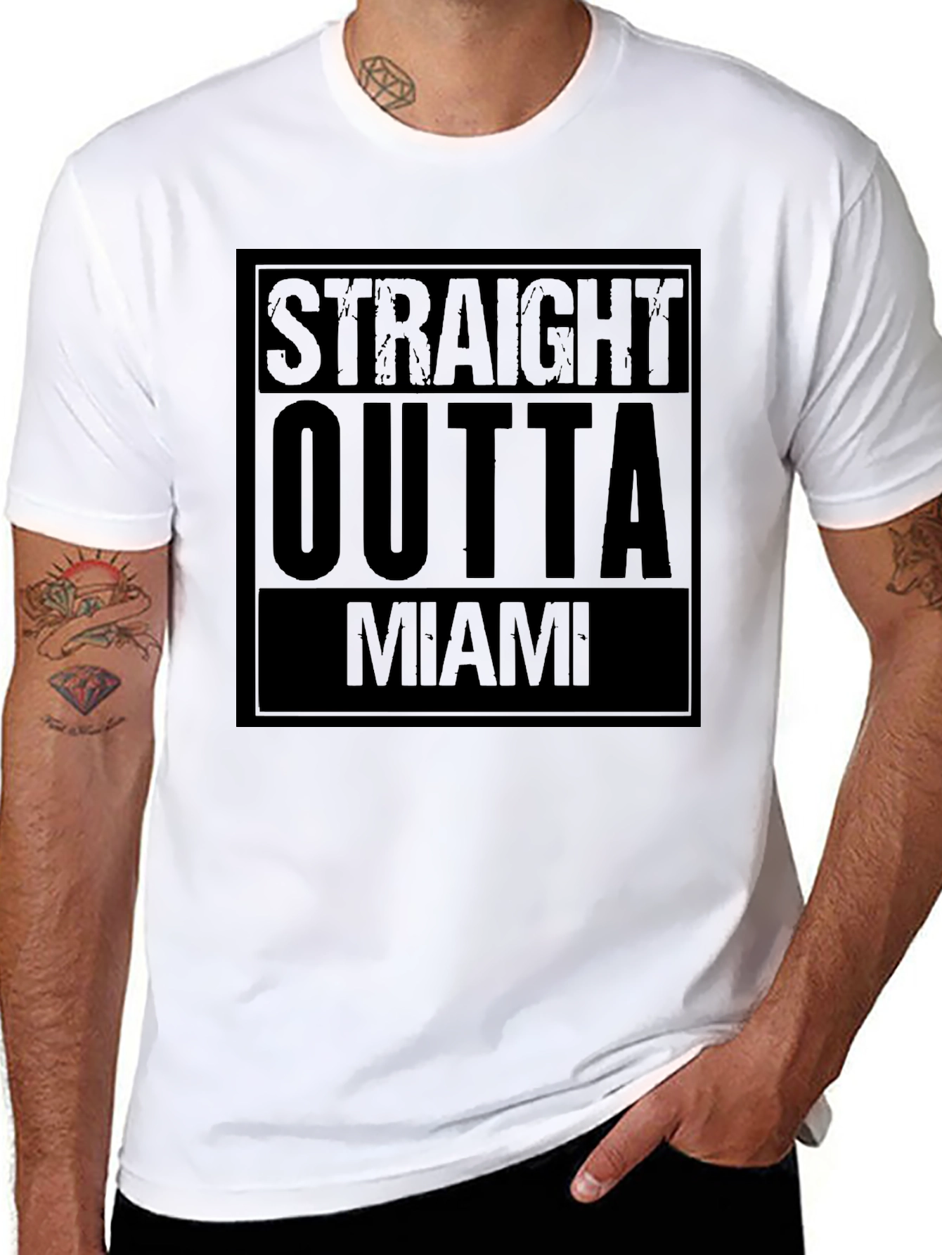 Straight Outta Miami Black T-Shirt
