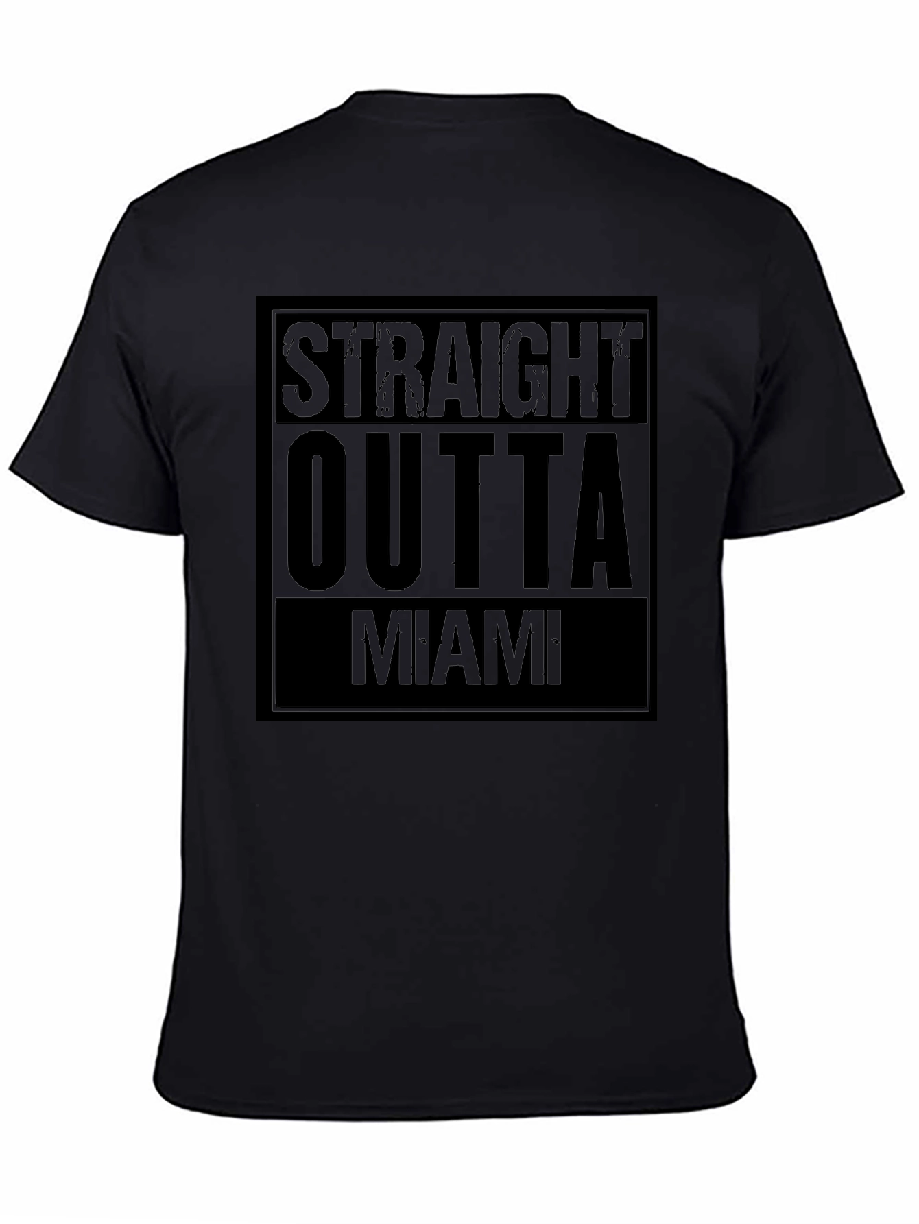 Straight Outta Miami Black T-Shirt