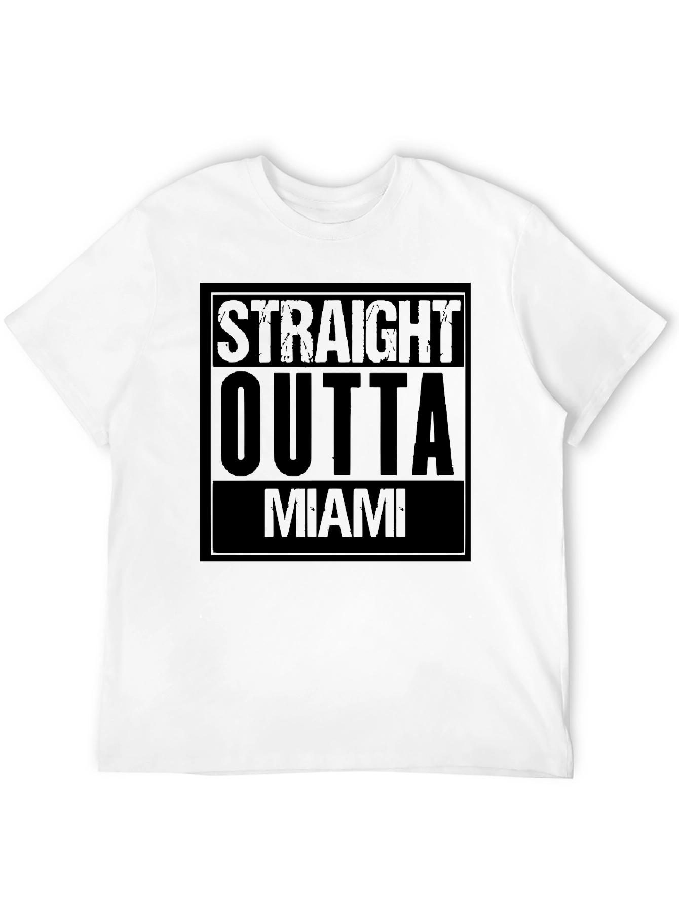 Straight Outta Miami Black T-Shirt