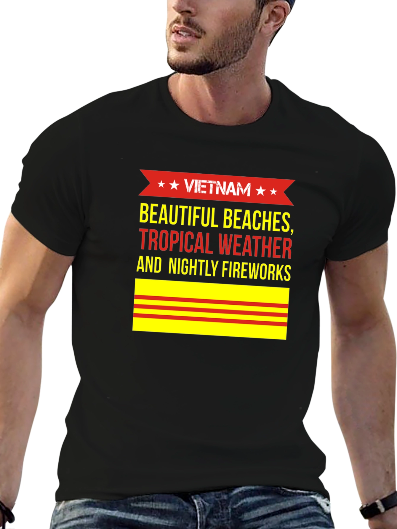 Vietnam Beaches T-Shirt - Tropical Weather & Fireworks