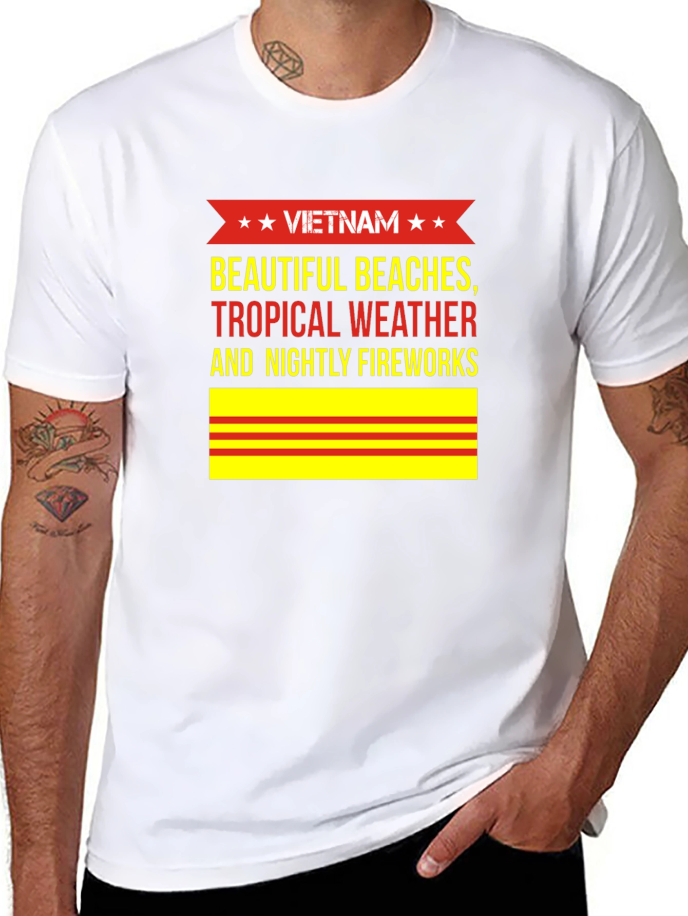 Vietnam Beaches T-Shirt - Tropical Weather & Fireworks