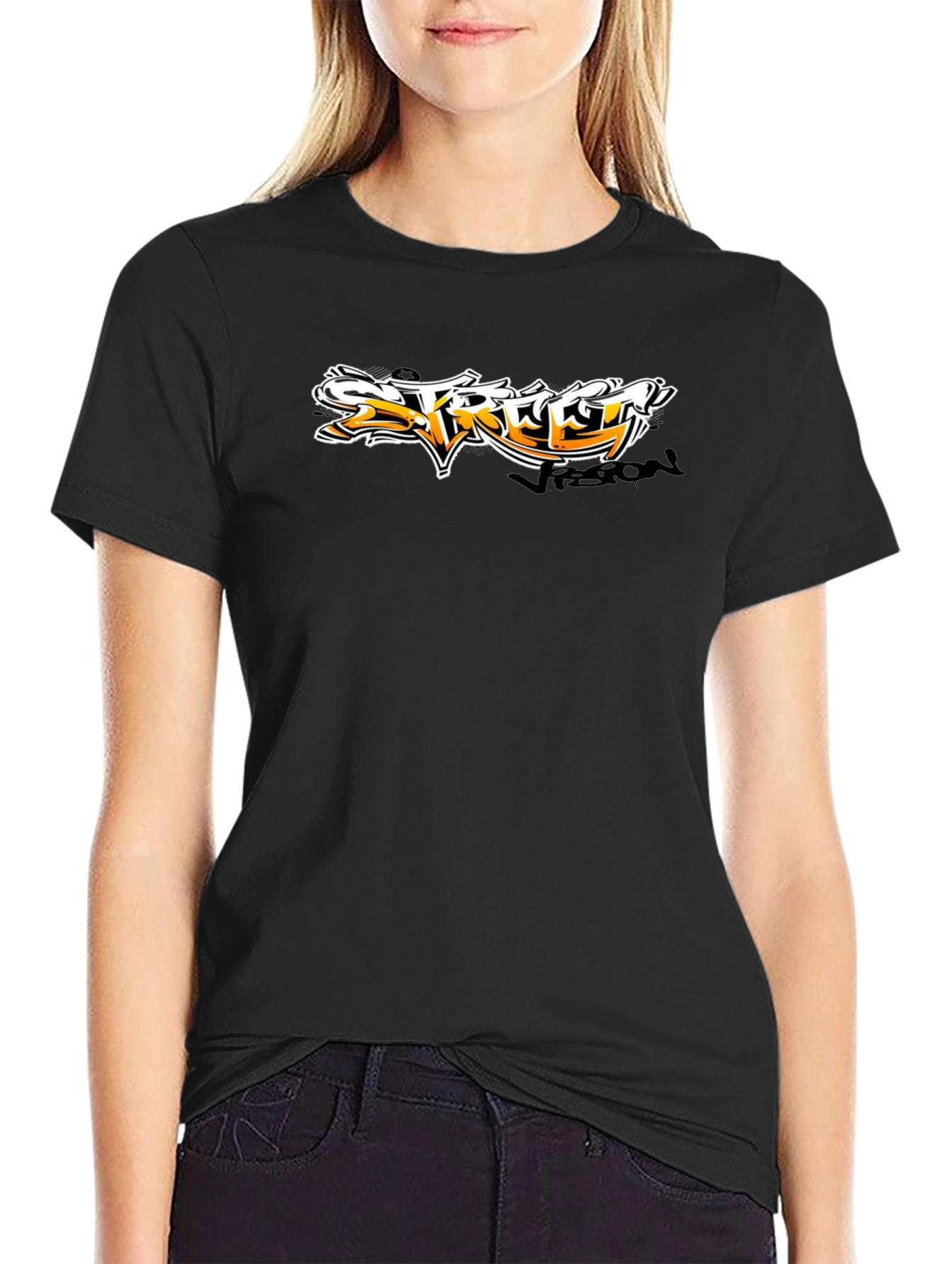 Street Vision Graphic Tee - Black Cotton T-Shirt