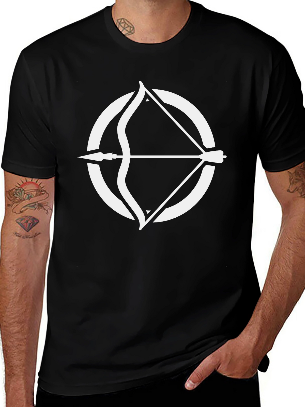 Archery Circle Graphic Tee - Stylish Black T-Shirt