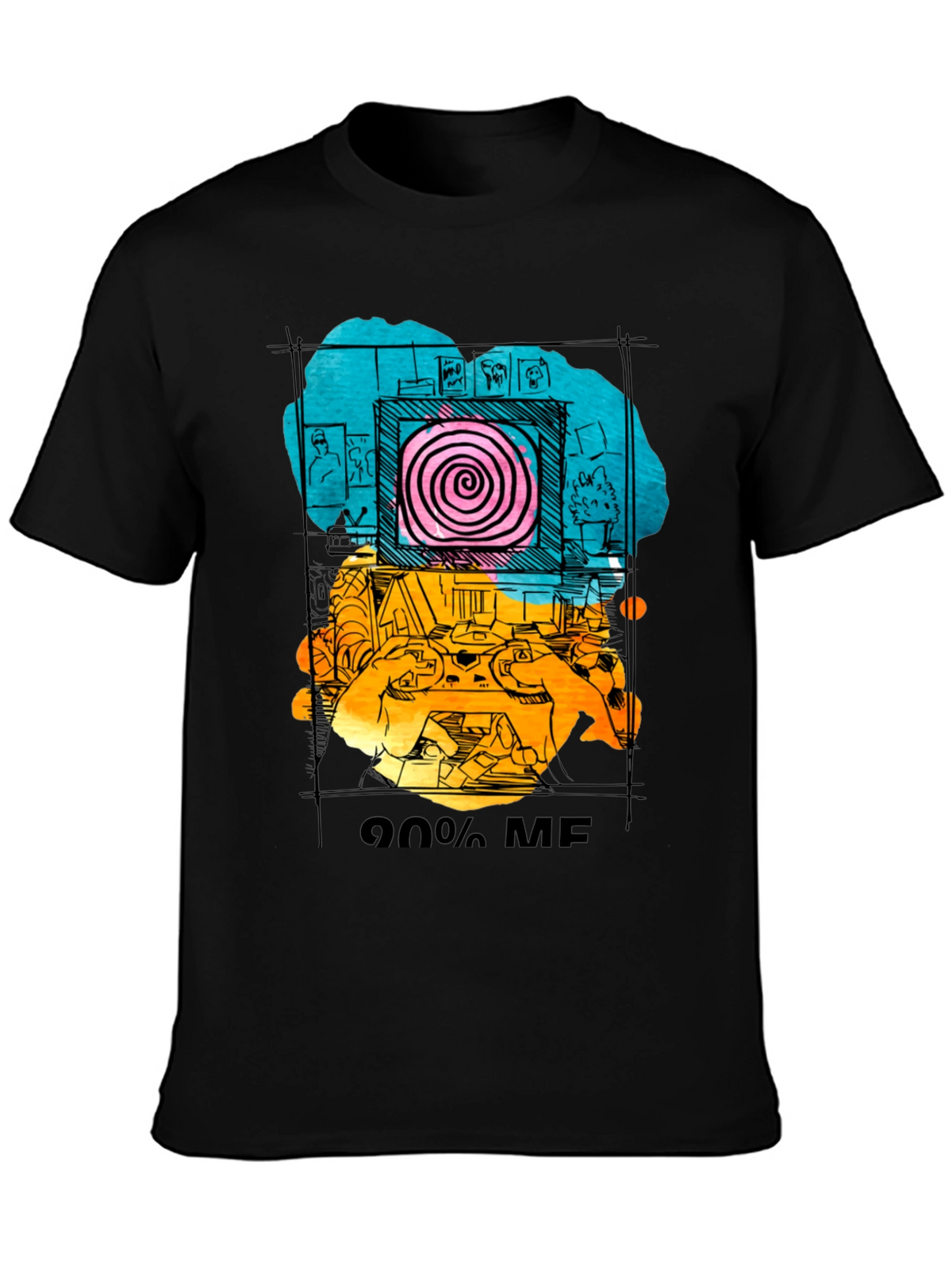 90% Me Graphic T-Shirt - Quirky Artistic Tee
