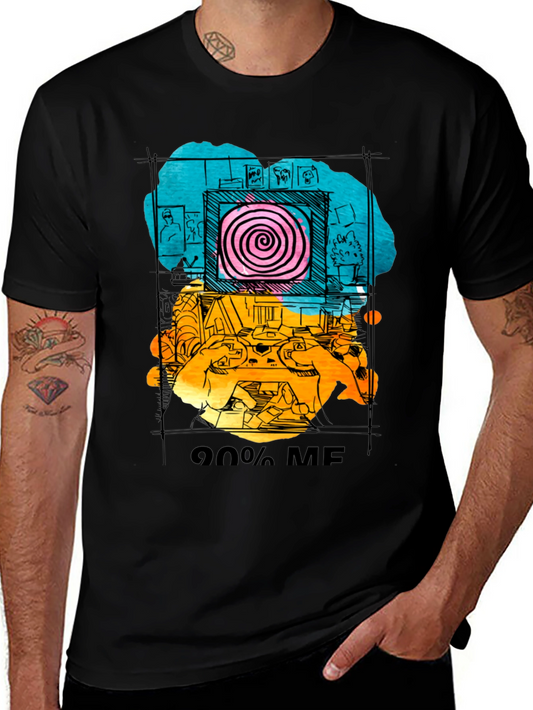 90% Me Graphic T-Shirt - Quirky Artistic Tee