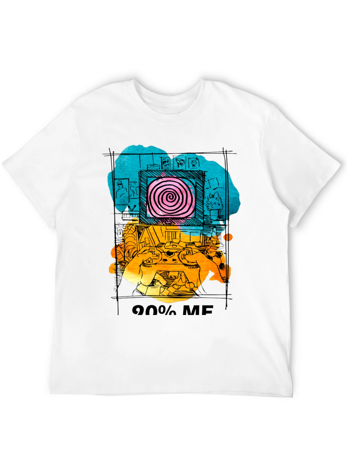 90% Me Graphic T-Shirt - Quirky Artistic Tee