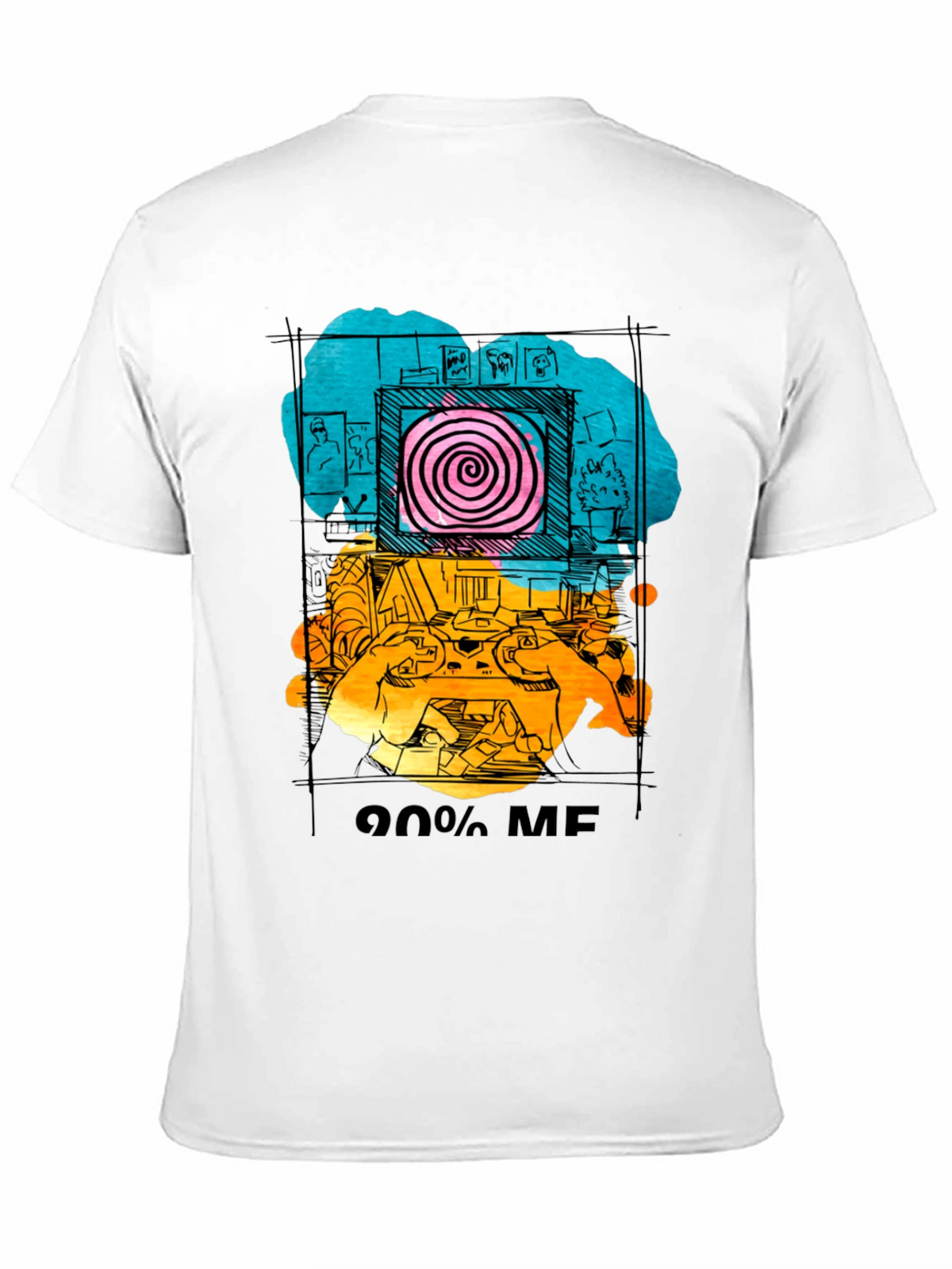 90% Me Graphic T-Shirt - Quirky Artistic Tee