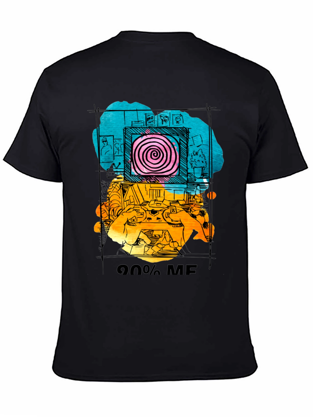 90% Me Graphic T-Shirt - Quirky Artistic Tee