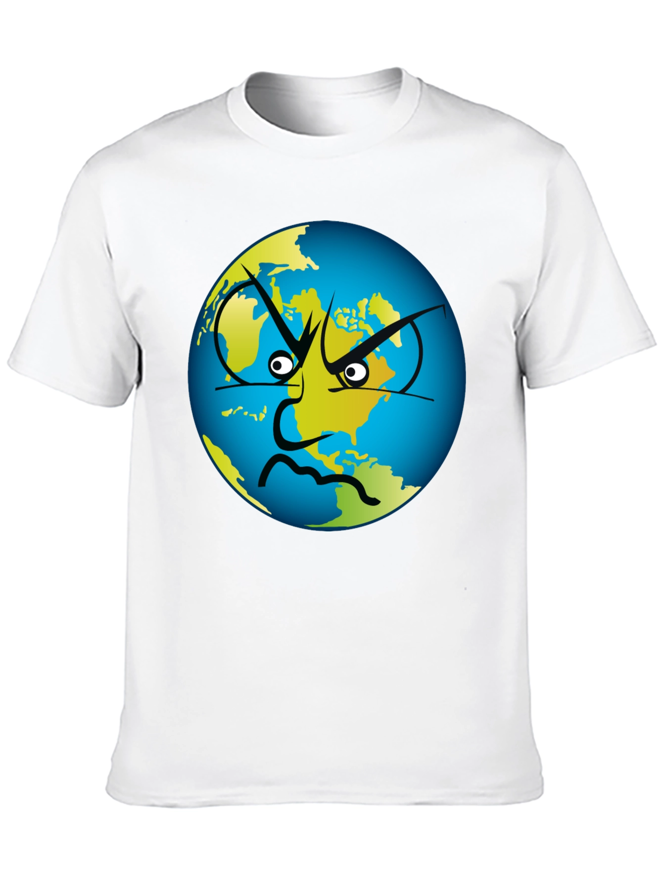 Angry Earth Graphic Tee - Black Cotton T-Shirt