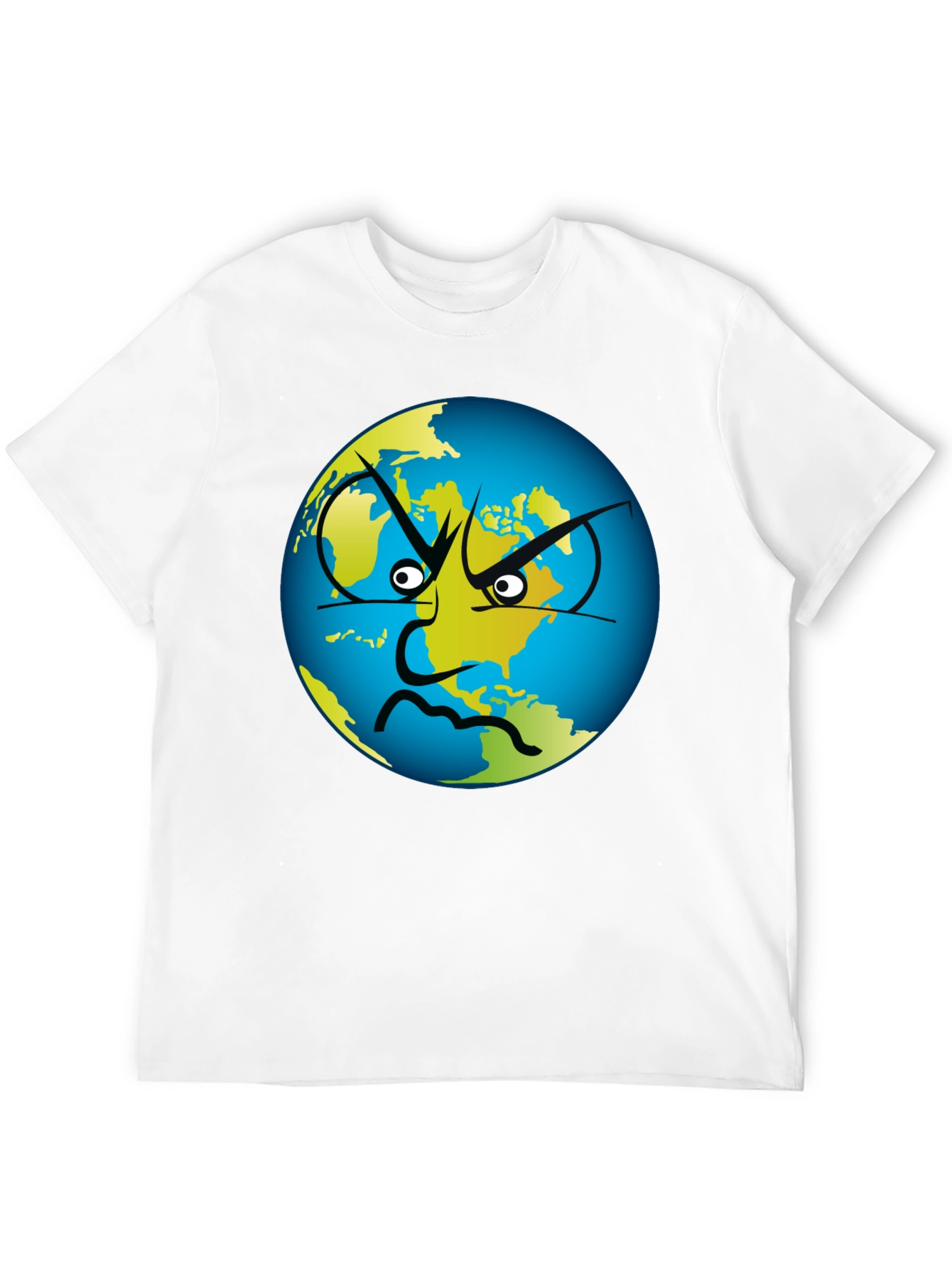 Angry Earth Graphic Tee - Black Cotton T-Shirt