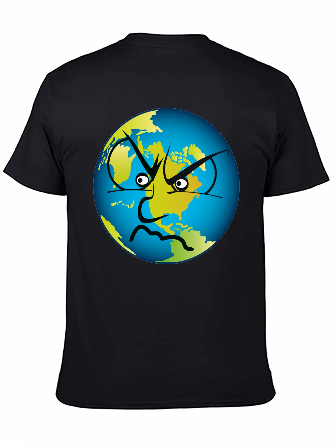 Angry Earth Graphic Tee - Black Cotton T-Shirt