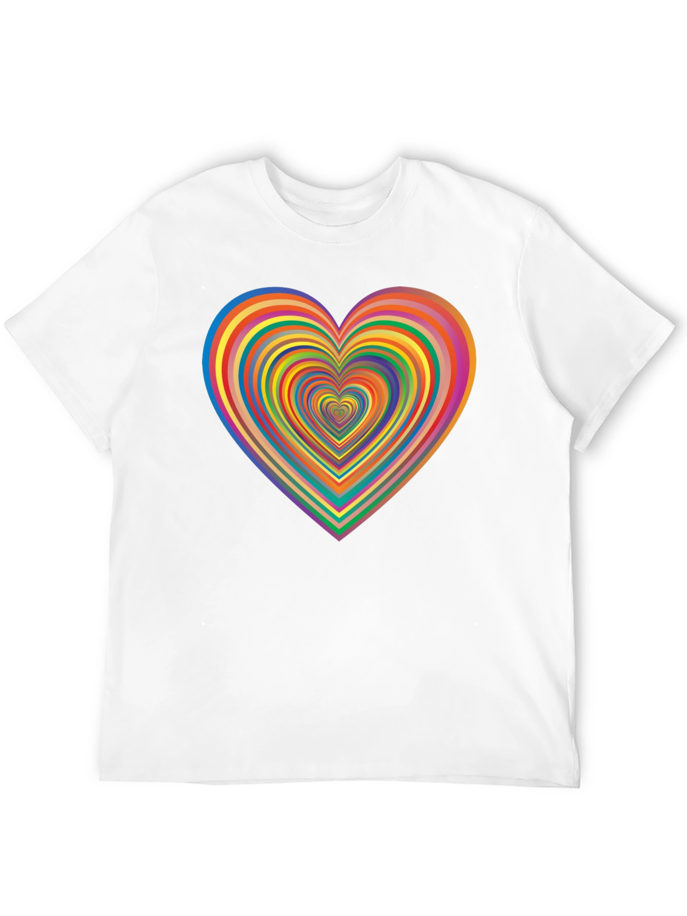Rainbow Heart Graphic Tee - Black Casual T-Shirt