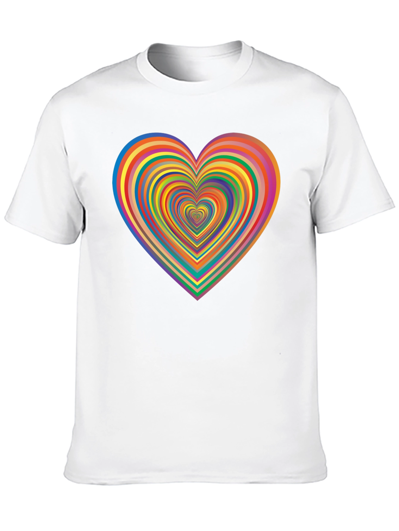 Rainbow Heart Graphic Tee - Black Casual T-Shirt