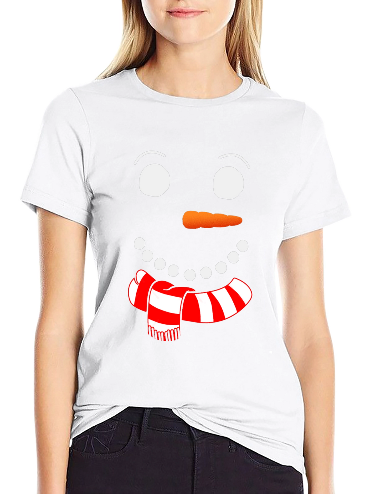 Festive Snowman Face Graphic Tee